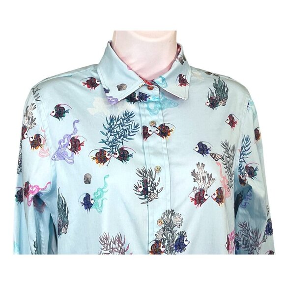 Robert Graham Priscilla Long Sleeve Button Front Tropical Fish Shirt NWT Small - Picture 2 of 12